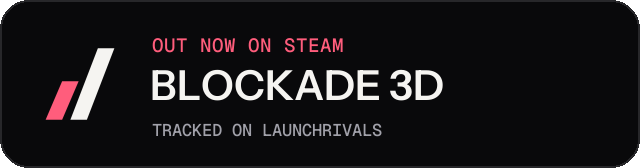 Dark launch badge for BLOCKADE 3D