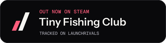 Dark launch badge for Tiny Fishing Club