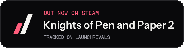 Dark launch badge for Knights of Pen and Paper 2
