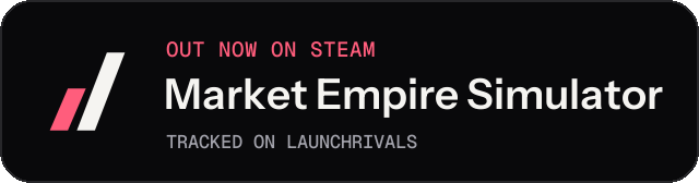 Dark launch badge for Market Empire Simulator