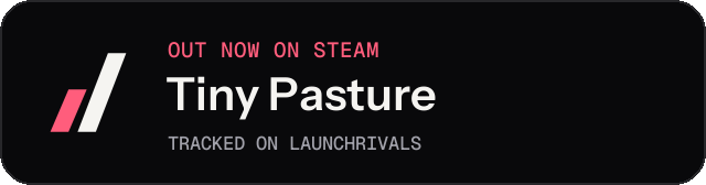 Dark launch badge for Tiny Pasture