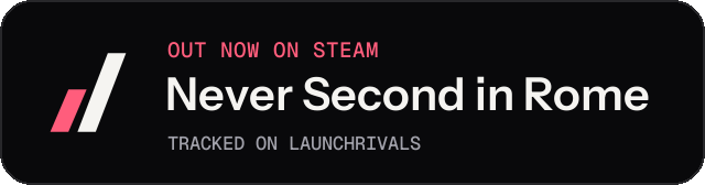Dark launch badge for Never Second in Rome