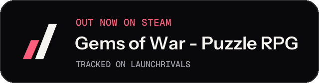 Dark launch badge for Gems of War - Puzzle RPG