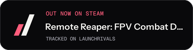Dark launch badge for Remote Reaper: FPV Combat Drone Simulator
