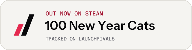 Light launch badge for 100 New Year Cats