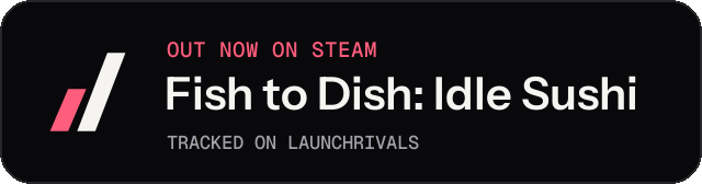Dark launch badge for Fish to Dish: Idle Sushi
