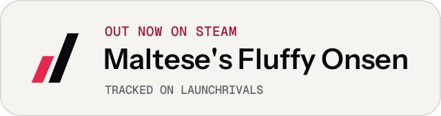 Light launch badge for Maltese's Fluffy Onsen