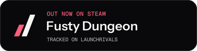 Dark launch badge for Fusty Dungeon