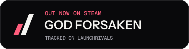 Dark launch badge for GOD FORSAKEN