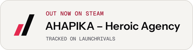 Light launch badge for AHAPIKA – Heroic Agency