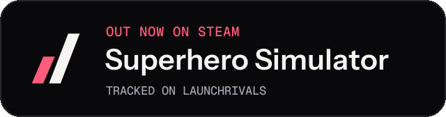 Dark launch badge for Superhero Simulator