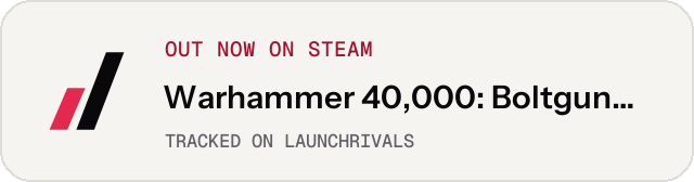Light launch badge for Warhammer 40,000: Boltgun - Words of Vengeance