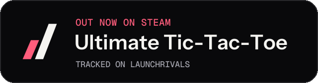 Dark launch badge for Ultimate Tic-Tac-Toe