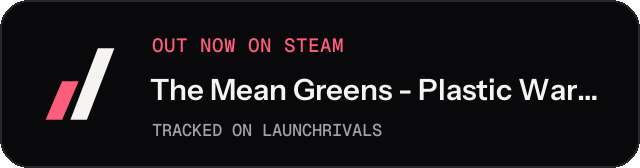 Dark launch badge for The Mean Greens - Plastic Warfare