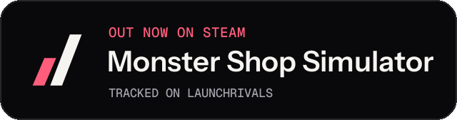 Dark launch badge for Monster Shop Simulator