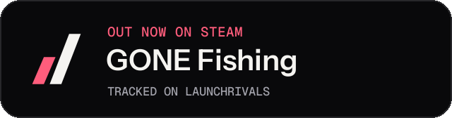 Dark launch badge for GONE Fishing