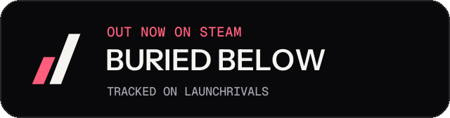 Dark launch badge for BURIED BELOW