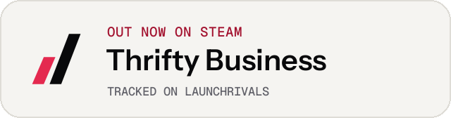 Light launch badge for Thrifty Business