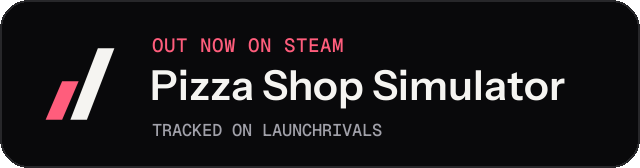 Dark launch badge for Pizza Shop Simulator