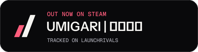 Dark launch badge for UMIGARI | ウミガリ