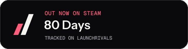 Dark launch badge for 80 Days