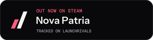 Dark launch badge for Nova Patria