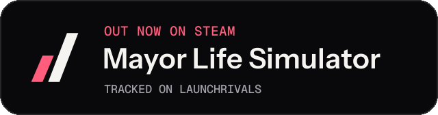Dark launch badge for Mayor Life Simulator