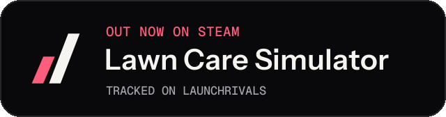 Dark launch badge for Lawn Care Simulator