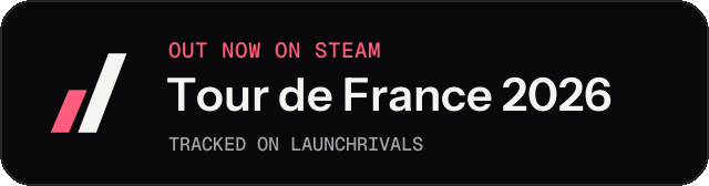 Dark launch badge for Tour de France 2026
