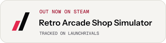Light launch badge for Retro Arcade Shop Simulator