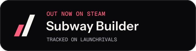 Dark launch badge for Subway Builder