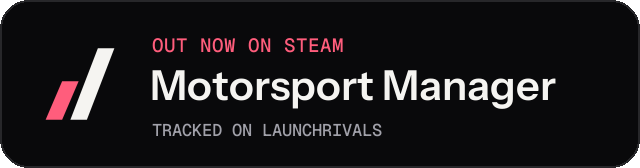 Dark launch badge for Motorsport Manager