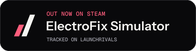 Dark launch badge for ElectroFix Simulator