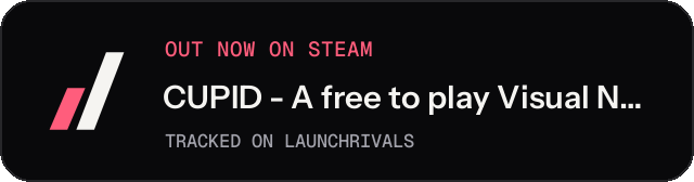 Dark launch badge for CUPID - A free to play Visual Novel