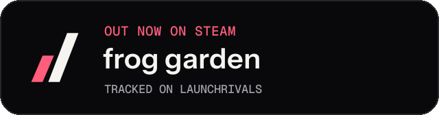 Dark launch badge for frog garden