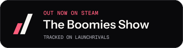 Dark launch badge for The Boomies Show