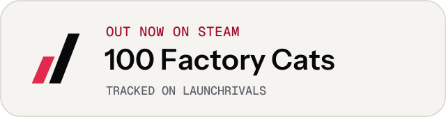 Light launch badge for 100 Factory Cats