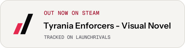 Light launch badge for Tyrania Enforcers - Visual Novel