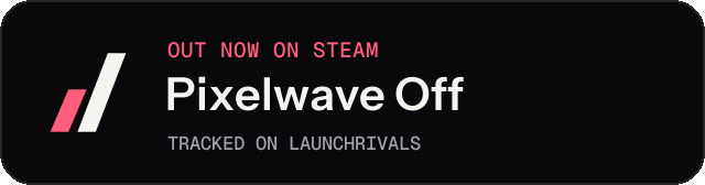 Dark launch badge for Pixelwave Off