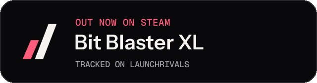 Dark launch badge for Bit Blaster XL
