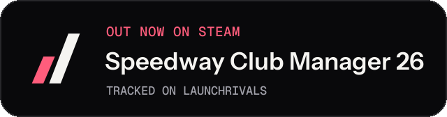 Dark launch badge for Speedway Club Manager 26