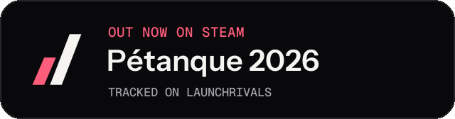 Dark launch badge for Pétanque 2026