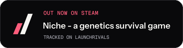 Dark launch badge for Niche - a genetics survival game