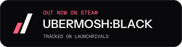 Dark launch badge for UBERMOSH:BLACK