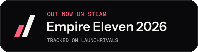 Dark launch badge for Empire Eleven 2026