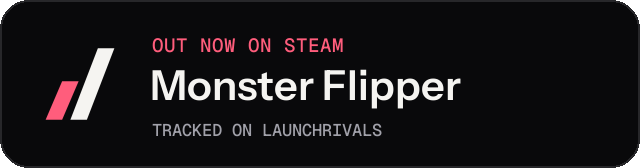 Dark launch badge for Monster Flipper