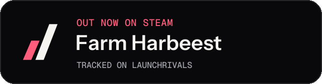 Dark launch badge for Farm Harbeest