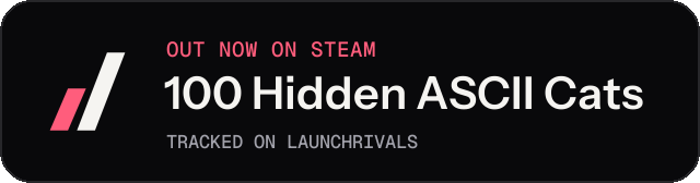 Dark launch badge for 100 Hidden ASCII Cats