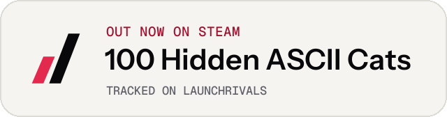 Light launch badge for 100 Hidden ASCII Cats