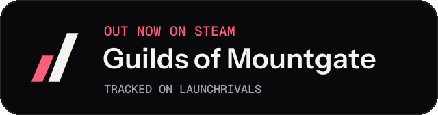 Dark launch badge for Guilds of Mountgate